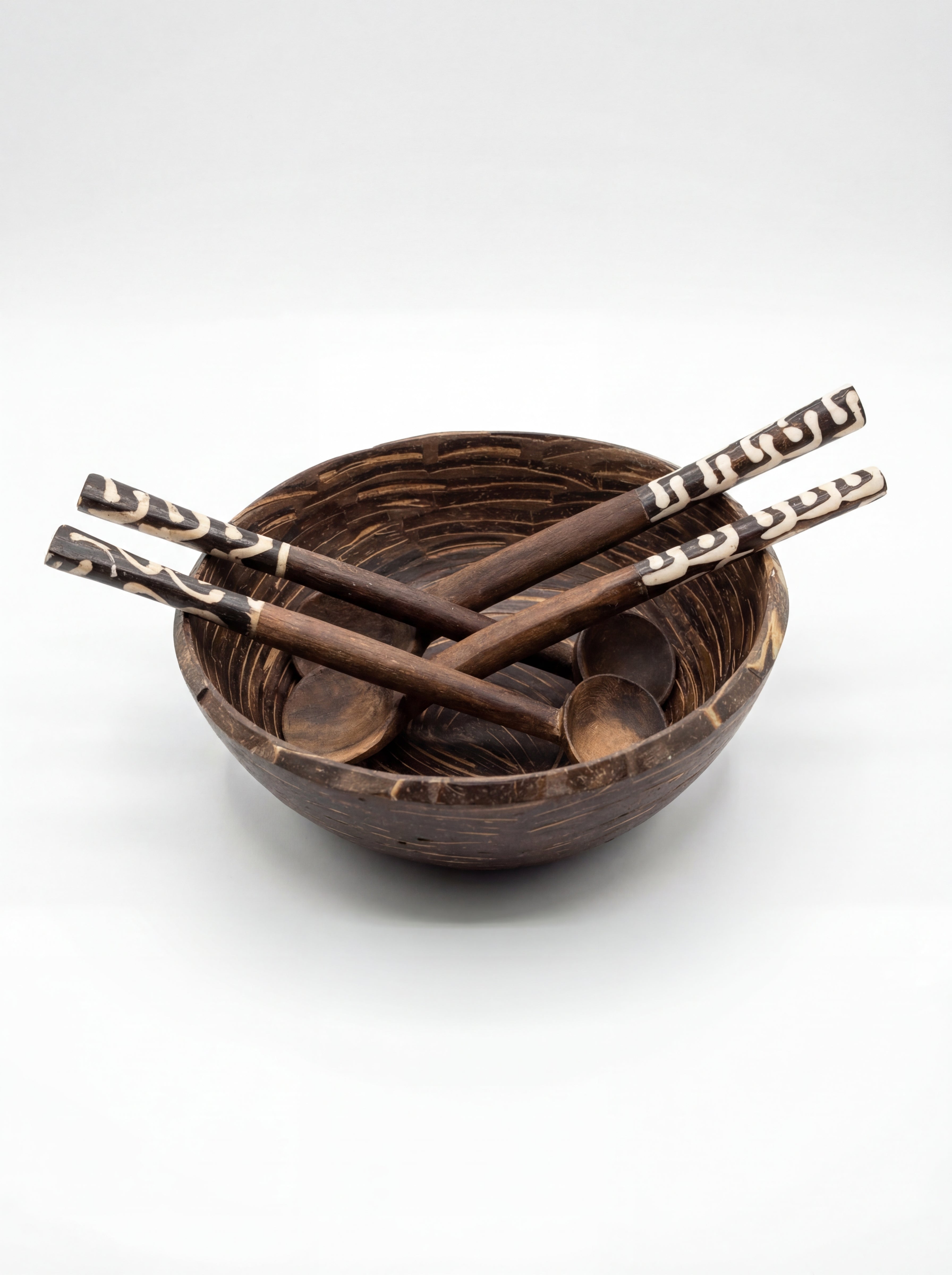 Coconut Bowl Set – Houten Kom met Lepels